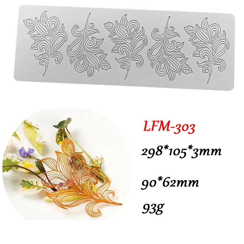 Chinoiserie Pavilion Swan Flower Leaf Lace Silicone Mold DIY Sugar Pad Thin Chocolate Crisp Cake Decoration Fondant Baking Mould for Elegant Cupcake Cookie Pastry Craft Kitchen Tools - 图片 15