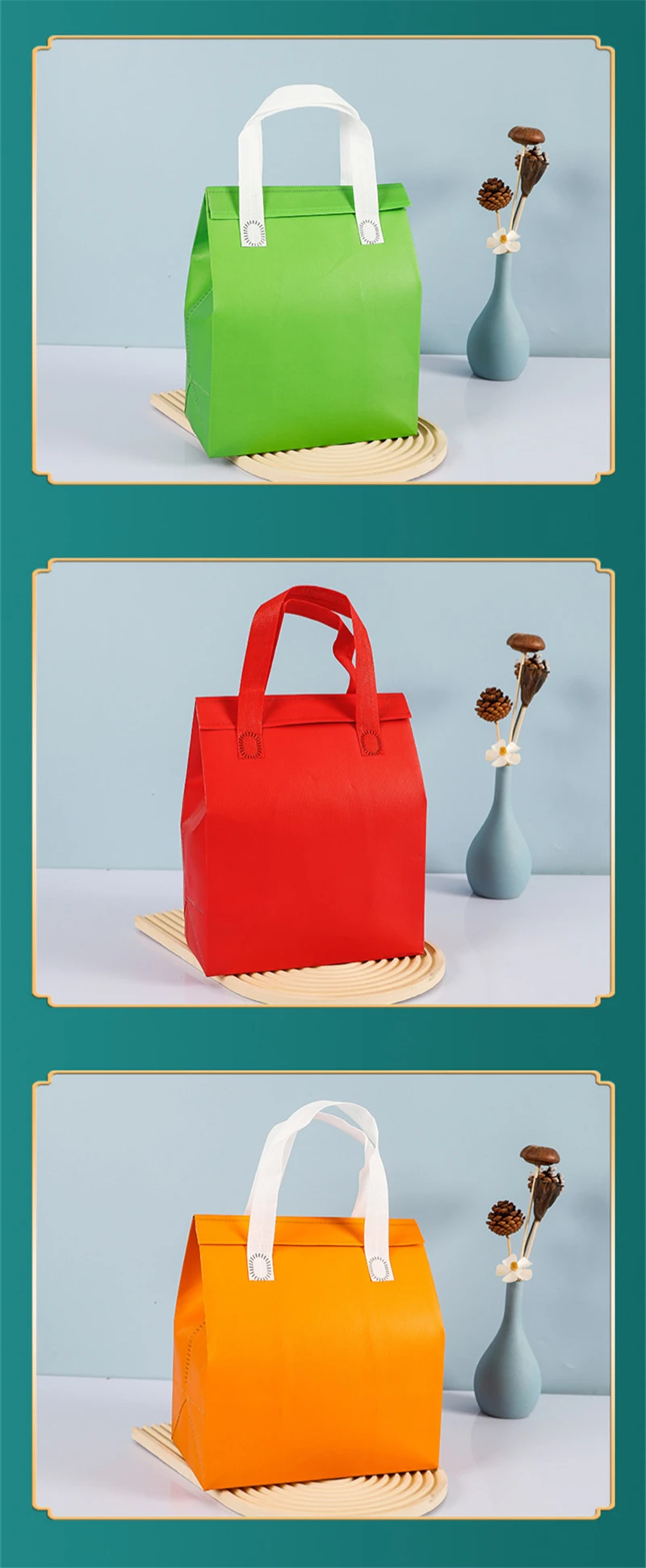 Waterproof Takeaway Thermal Insulated Bag – Reusable Cooler Tote for Food and Beverage Delivery, Ice Pack Compatible, Square Lunch Bag for Picnic, Restaurant, Work, School, Portable Meal Storage Carrier 4