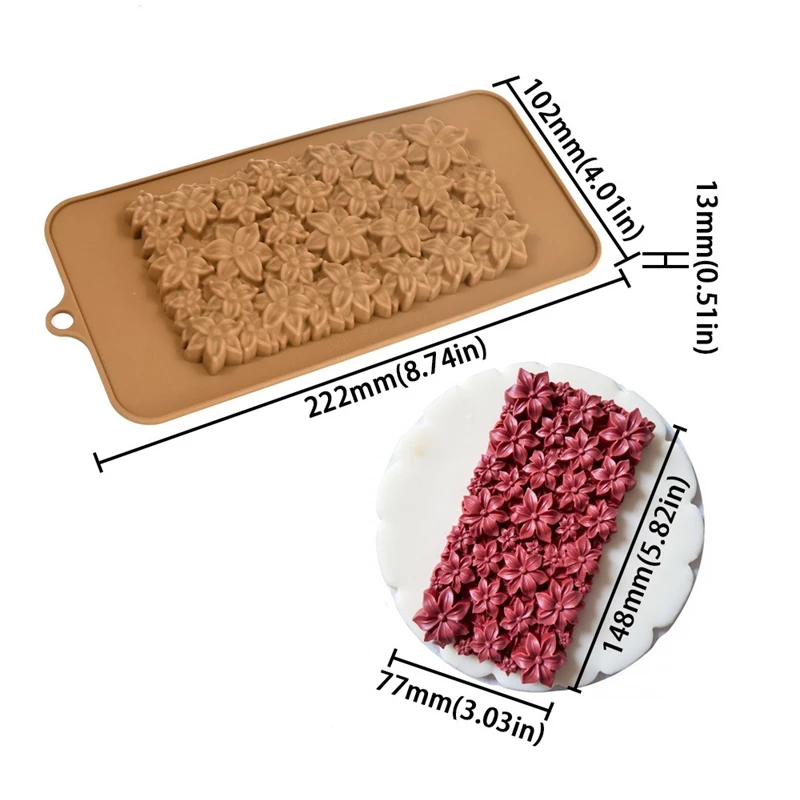 Flower Raspberry Cherry Silicone Mold for Chocolate Chunks Candy Baking Tools Kids DIY Chocolate Fondant Mould Cake Cupcake Pastry Dessert Decoration Baking Supplies Kitchen Craft Tray