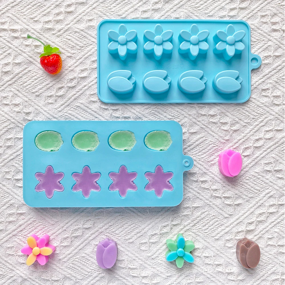 1Pc 8-Hole 2 Types Flower-Shaped Silicone Chocolate Candy Mold – DIY Pudding, Cookie, Fondant, Cake Decoration Mold, Baking Utensil for Chocolates, Pastry, Cupcakes, Sugarcraft, and Dessert Accessories 1Pc 8-Hole 2 Types Flower-Shaped Silicone Chocolate Candy Mold – DIY Pudding, Cookie, Fondant, Cake Decoration Mold, Baking Utensil for Chocolates, Pastry, Cupcakes, Sugarcraft, and Dessert Accessories