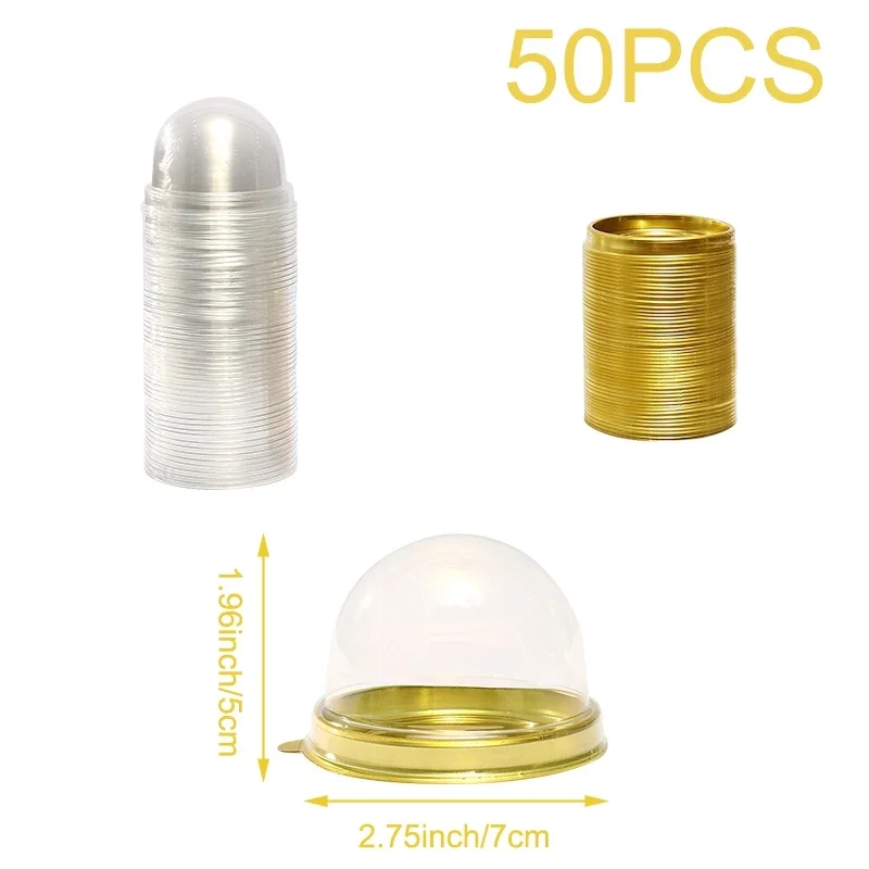 50Pcs Mini Dessert Cake Box Containers, Transparent Cupcake and Pastry Baking Packaging Boxes with Lids, Clear Plastic Dessert Holders for Wedding, Birthday, Christmas, Party Supplies and Gift Packaging - 图片 7