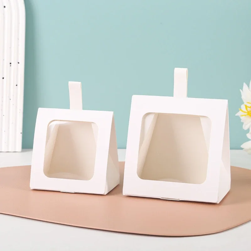 30/50Pcs Kraft Paper Gift Tote Boxes with Window Small Kids Packaging for Sweets Candy Biscuits Storage Birthday Party Favor DIY Gift Bags Eco-Friendly Party Supplies Decorative Packaging Accessories - 图片 2