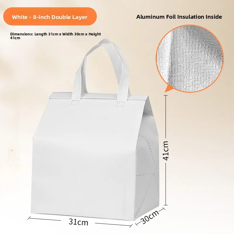 Large Capacity Aluminum Foil Insulated Bag, Disposable Thermal Cake Preservation Pouch, Heat Retention Food Storage Container, Fresh-Keeping Box for Birthday Cakes, Pastries, Catering, Delivery - 图片 23