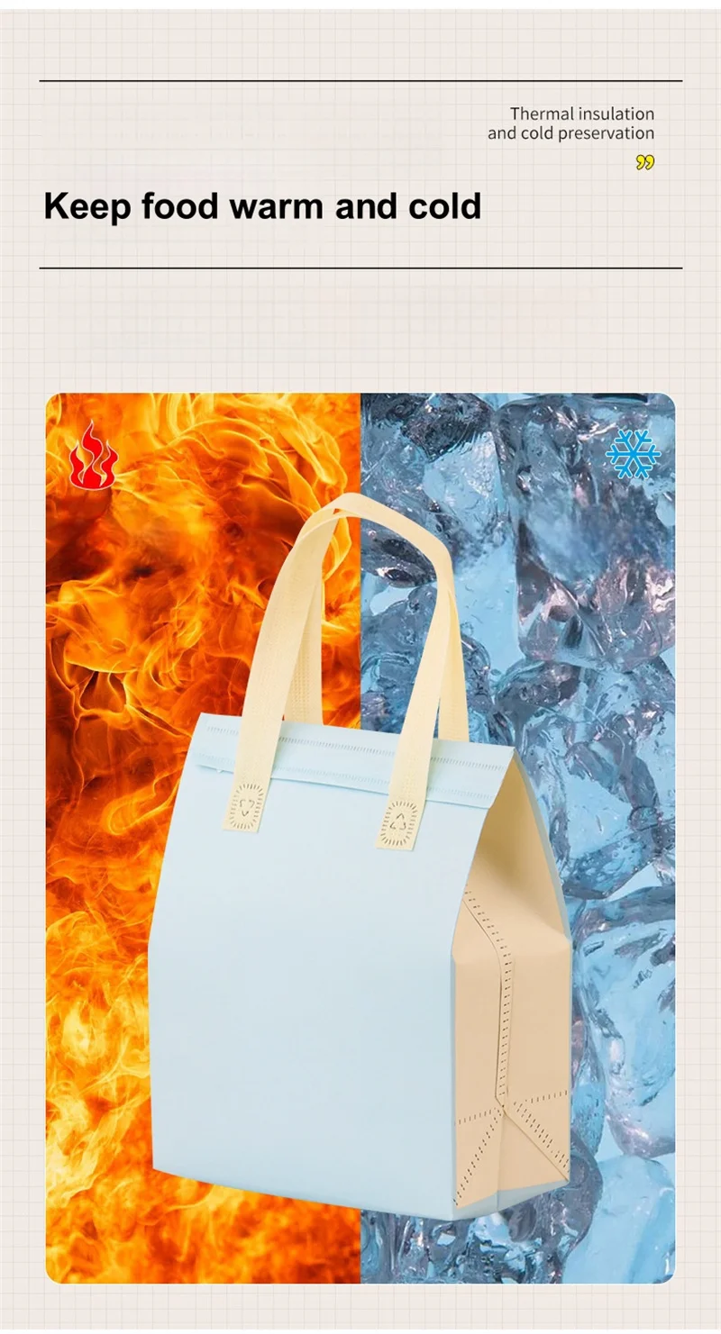 25pcs Non-Woven Insulated Tote Bags – Reusable Portable Fabric Pouches for Food, Cake, Drinks, and Snacks, Thermal Carrier Keeps Hot or Cold, Ideal for Delivery, Picnic, Grocery, Work, School 5