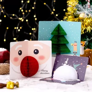 3D Pop-Up Christmas Greeting Cards with Santa Claus Design – Merry Xmas and Happy New Year Holiday Postcards, Unique Pop-Up Gift Cards for Family, Friends, Kids, Party Invitations, and Seasonal Celebrations