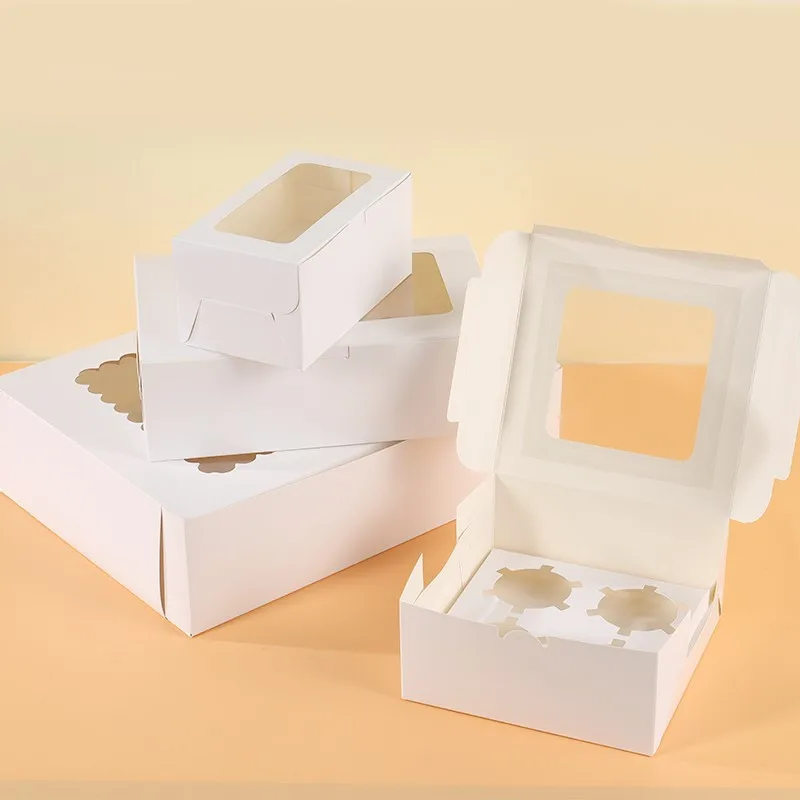 10PCS Cupcake Boxes with 2/4 Holes, Clear Window Cake Holder, Perfect for Wedding, Birthday, Baby Shower, Holiday Parties, and Special Occasion Packaging, Ideal for Cupcakes, Pastries, and Desserts Storage - 图片 4