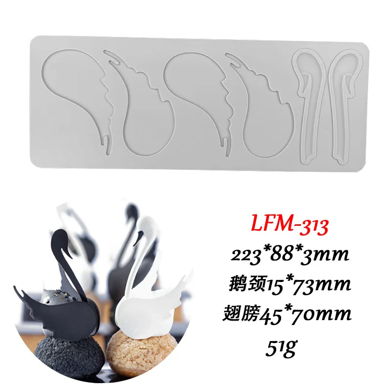 Chinoiserie Pavilion Swan Flower Leaf Lace Silicone Mold DIY Sugar Pad Thin Chocolate Crisp Cake Decoration Fondant Baking Mould for Elegant Cupcake Cookie Pastry Craft Kitchen Tools 12