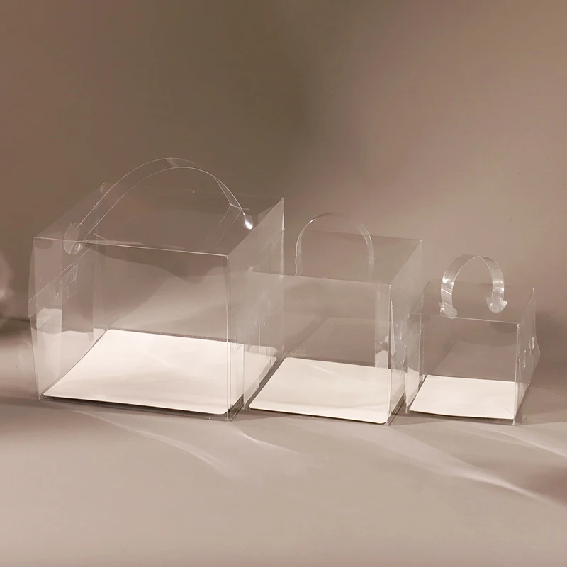 Transparent Cake Box Plastic Dessert and Cupcake Packaging Box with Handle, Portable Gift Wrapping Box for Weddings, Birthdays, Parties, Baby Showers, Holiday Desserts, Pastries, Bakery Display and Gift Presentation 2