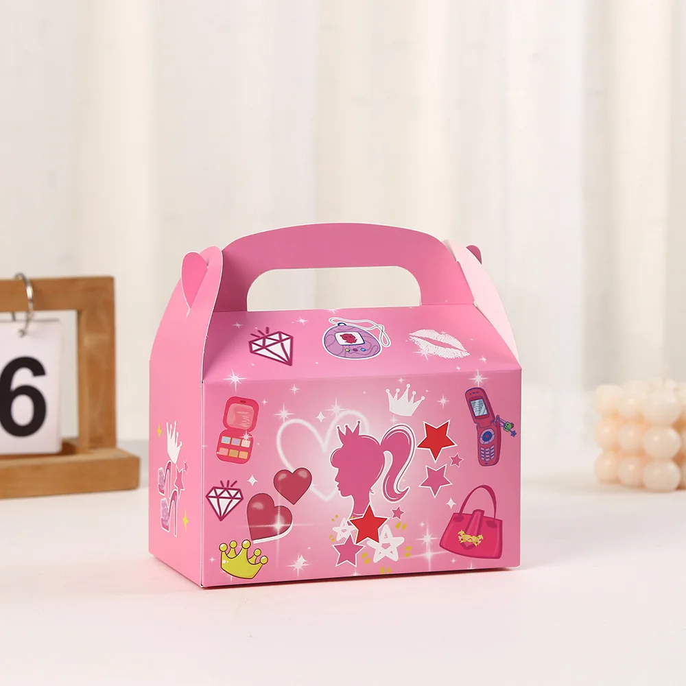 Princess pink blue gift wrapping bags, luxury designer kids party boxes, birthday candy favor packaging, reusable treat bags, sweets packaging, party supplies, DIY gift bags, decorative party favor accessories