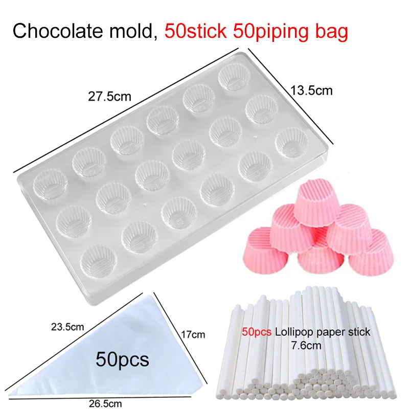 Chocolate Mold 3D Polycarbonate Transparent Plastic Kitchen Baking Tools for DIY Pastry, Candy, and Desserts, Multiple Styles Polycarbonate Chocolate Molds for Home Baking, Party Treats, and Creative Pastry Making