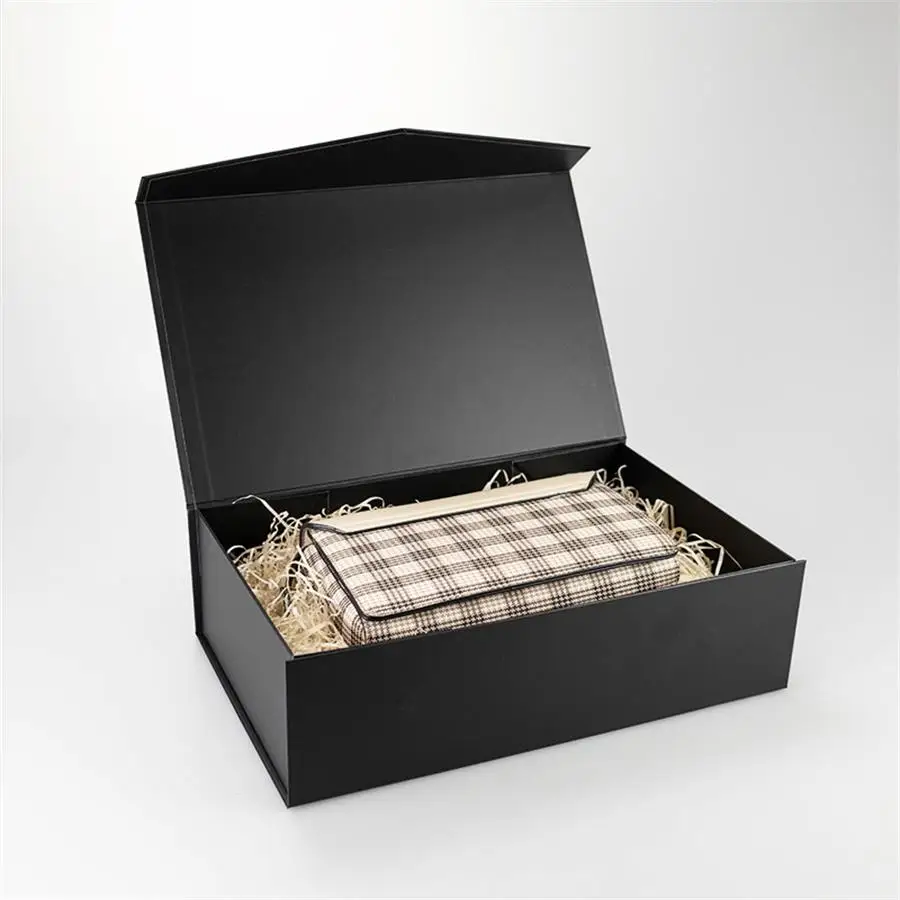 2Pcs Cuboid Clamshell Magnetic Lid Gift Boxes, Foldable Rigid Cardboard Packaging with Flap Hardcover Design, Collapsible Luxury Storage Box for Wedding, Birthday, Holiday, Party, Custom Logo Gift Wrapping 7