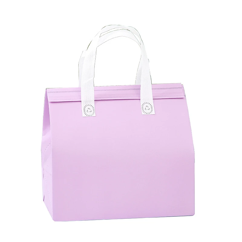 10pcs Non-Woven Insulated Tote Bags Reusable Fabric Pouches for Food, Cake, Drinks, Grocery Delivery, Hot and Cold Storage, Portable Lunch Carrier, Picnic, Baking, and Eco-Friendly Packaging - 图片 6