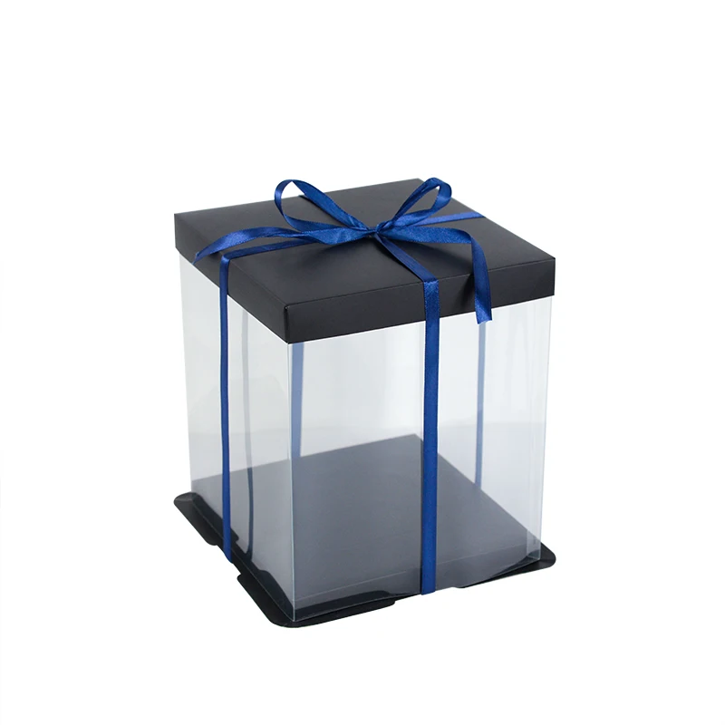 7 Inch Transparent Cake Box, Large Birthday Cake Packaging Boxes with Clear Window, DIY Baking Dessert Boxes for Cakes, Cupcakes, Pastries, Flower Gift Packaging for Wedding Christmas Baby Shower Party Supplies 2