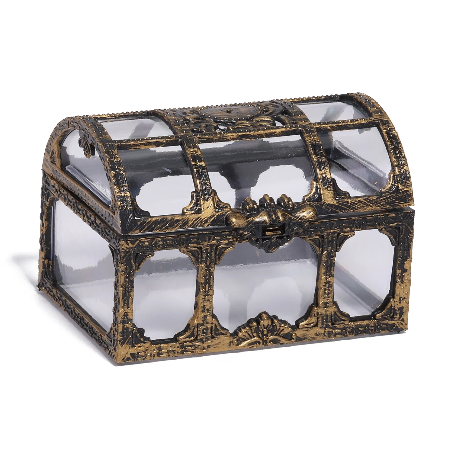 1Pc Vintage Transparent Pirate Treasure Chest – Storage Organizer Box for Crystals, Gems, Jewelry, Earrings, and Small Collectibles, Plastic Treasure Box for Creative Crafting, Display, and Decorative Storage - 图片 11