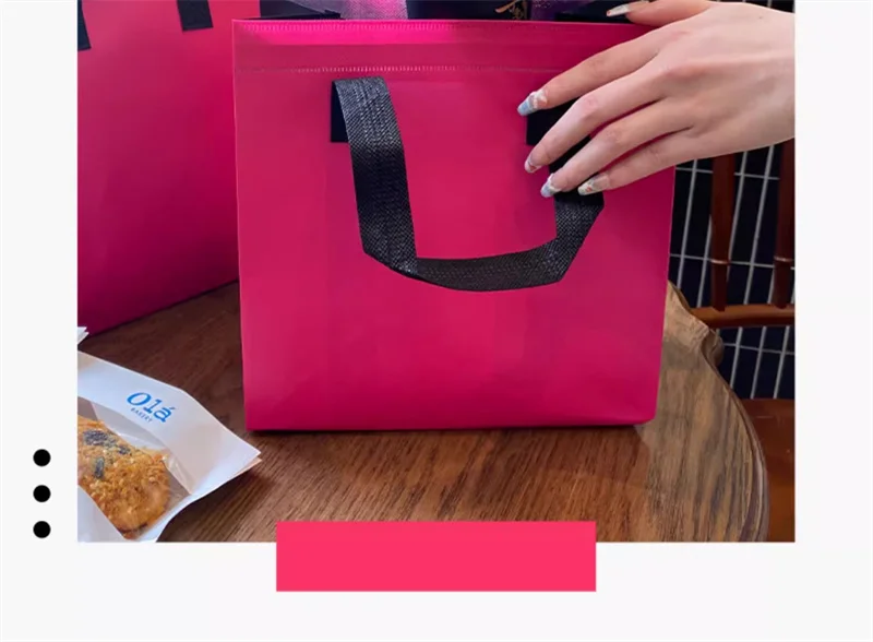 10pcs Pink Non-Woven Insulated Tote Bags – Reusable Fabric Pouches for Food, Drinks, Lunch, Grocery, Delivery, Picnic, Keep Warm or Cold, Portable Thermal Storage Carrier for Work, School, Travel 14