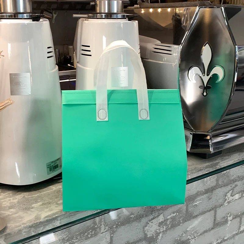 10pcs Green Non-Woven Insulated Tote Bags – Portable Reusable Meal Carrier Pouches for Lunch, Snacks, Drinks, Grocery, Delivery, Picnic, Hot or Cold Food Storage for Work, School, Travel - 图片 17