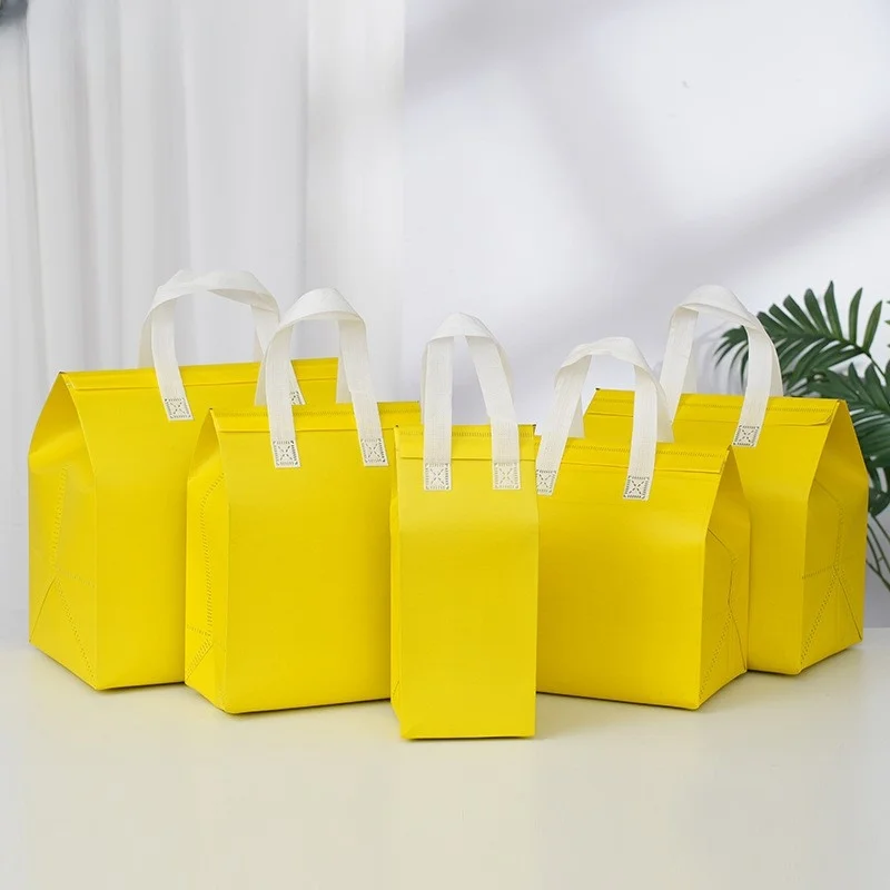 Non-Woven Tote Bag with Custom Logo, Portable Food and Drink Carrier, Insulated Lunch Bag for Cakes and Meals, Thermal Delivery Pouch to Keep Food Hot or Cold, Reusable Takeaway Bag with Handle - 图片 12