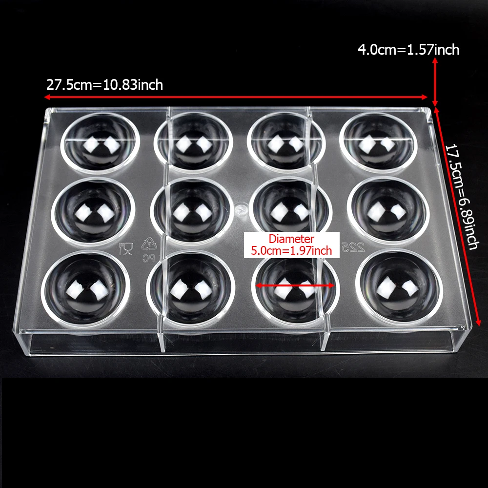 1Pcs Polycarbonate Chocolate Mold with Cylindrical, Strip, and Sphere Shapes for Candy, Confectionery, Pastry, and Baking, Durable Transparent Chocolate Mold Tray for Home Baking, DIY Desserts, and Creative Treats - 图片 12