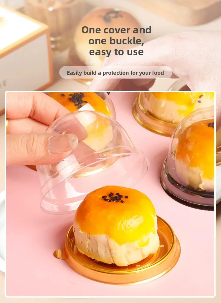 50pcs Clear Cake Boxes Mini Dessert Display Containers Cupcake Pastry Dome Lids Airtight Baking Packaging Boxes for Wedding Party Favor Gift Pastry Storage Catering Supplies