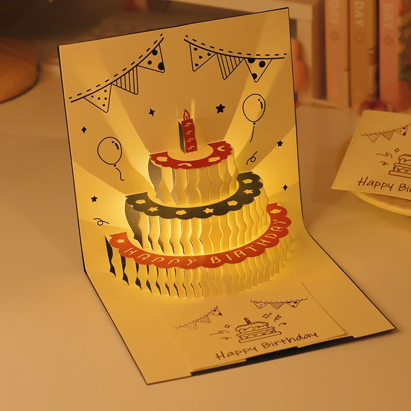 3D Pop-Up Greeting Card with Music & Light – Happy Birthday Message Card for DIY Blessings, Write-Your-Own Wishes, Holiday Party Decorations, Unique Creative Gift for Family, Friends & Special Occasions - 图片 8