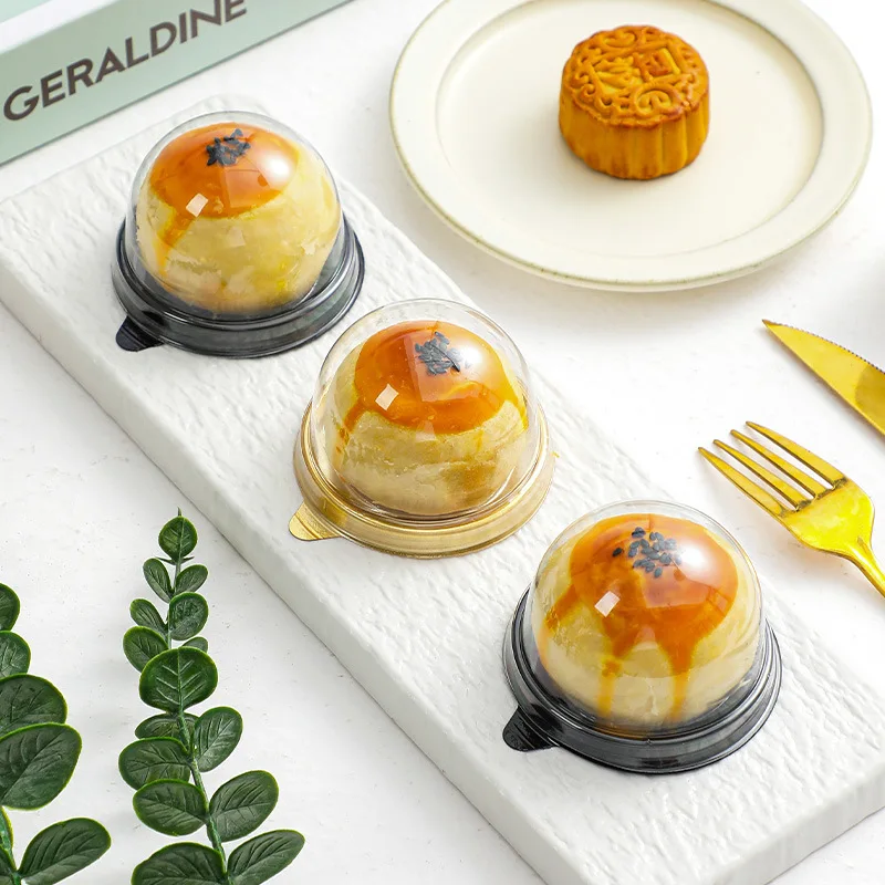 50pcs Clear Cake Boxes Mini Dessert Display Containers Cupcake Pastry Dome Lids Airtight Baking Packaging Boxes for Wedding Party Favor Gift Pastry Storage Catering Supplies - 图片 2