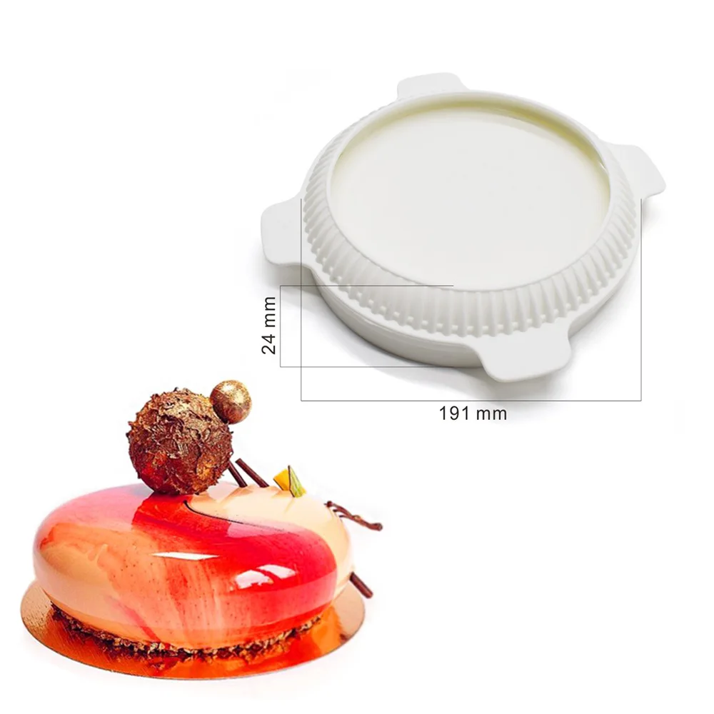 Round Corrugated Big Flower Mousse Cake Mold Taiji Design Silicone Mold for DIY Chocolate, Pudding, French Desserts, and Baking, Flexible Non-Stick Pastry Tool for Creative Home Baking and Party Treats - 图片 14