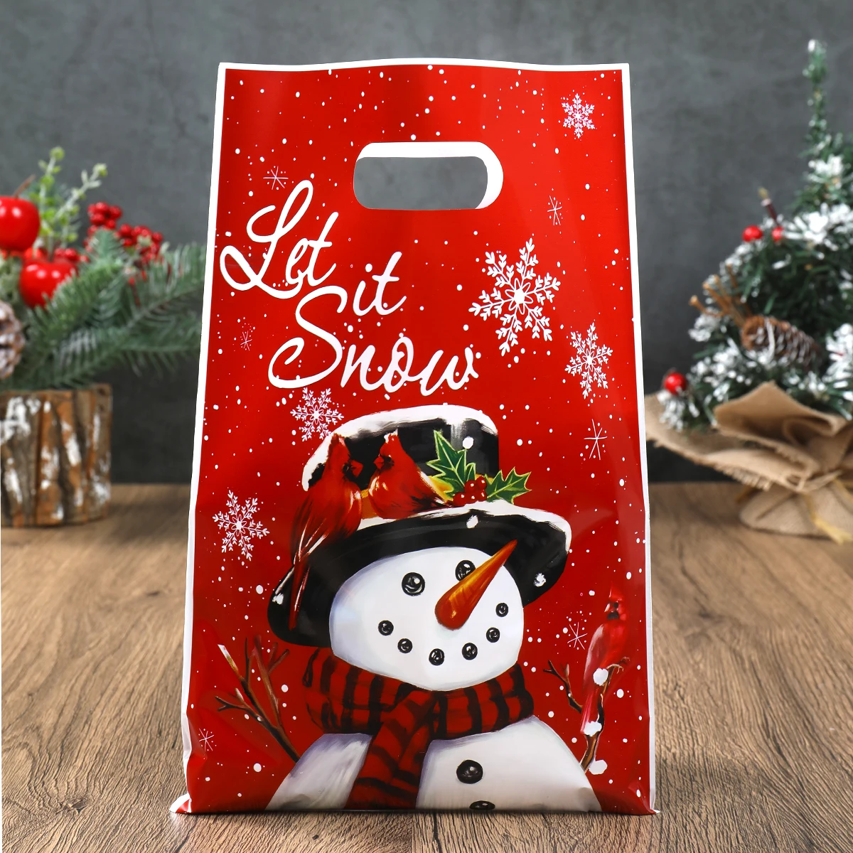 Christmas Snowman Gift Handbag Merry Christmas Decoration for Home 2025 Navidad Natal Snowflake Candy Handy Bag New Year Party Favor Shopping Tote Bolsa Regalo Sac Cadeau ساک هدیه 크리스마스 가방