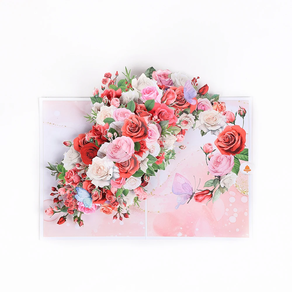 Floral 3D Pop Up Greeting Card with Envelope – Pink Rose Garden Design for Birthday, Mother’s Day, Valentine’s, Anniversary, Romantic Blessing Gift for Mom, Wife, Girlfriend, Friends, Special Occasions - 图片 14