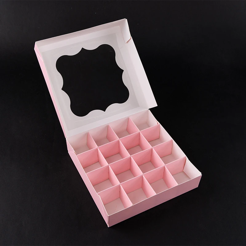 5pcs Mini Cupcake and Pastry Chocolate Paper Boxes in White and Pink, Handmade Dessert Packaging for Birthday Wedding Party, Small Gift Favor Containers Elegant Display