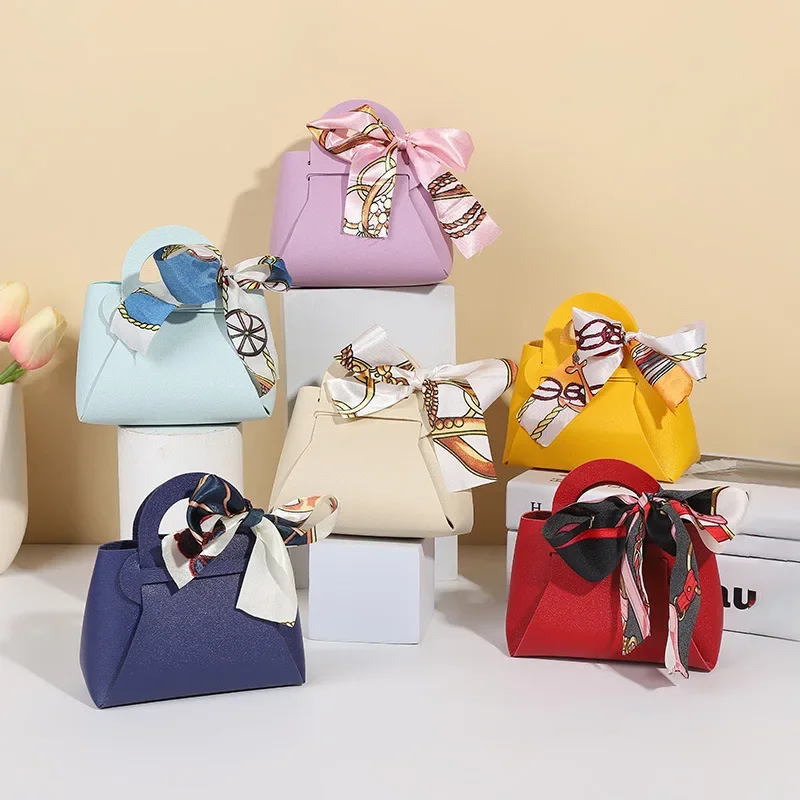 40pcs Leather Candy Gift Bags with Ribbon – Pink & Blue Wedding Favors, Baby Shower Guest Packaging Pouches, Luxury Party Gift Boxes for Candy, Chocolate, Cookies, Jewelry, and Special Event Distributions - 图片 2
