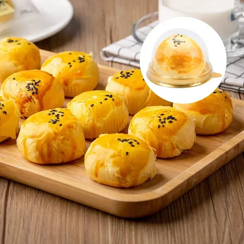 50pcs Mini Muffin Cake Box Container Trays Transparent Mooncake Dome Pastry Baking Packaging Box for Wedding Party Dessert Supplies Gift Favor Party Accessories - 图片 5