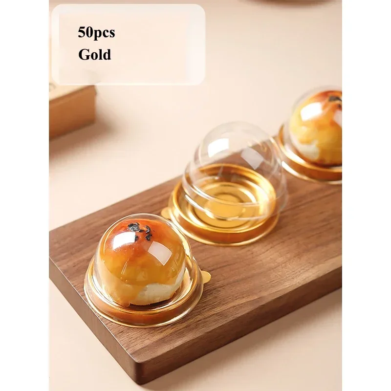 50pcs Mini Muffin Cake Box Container Trays Transparent Mooncake Dome Pastry Baking Packaging Box for Wedding Party Dessert Supplies Gift Favor Party Accessories - 图片 9