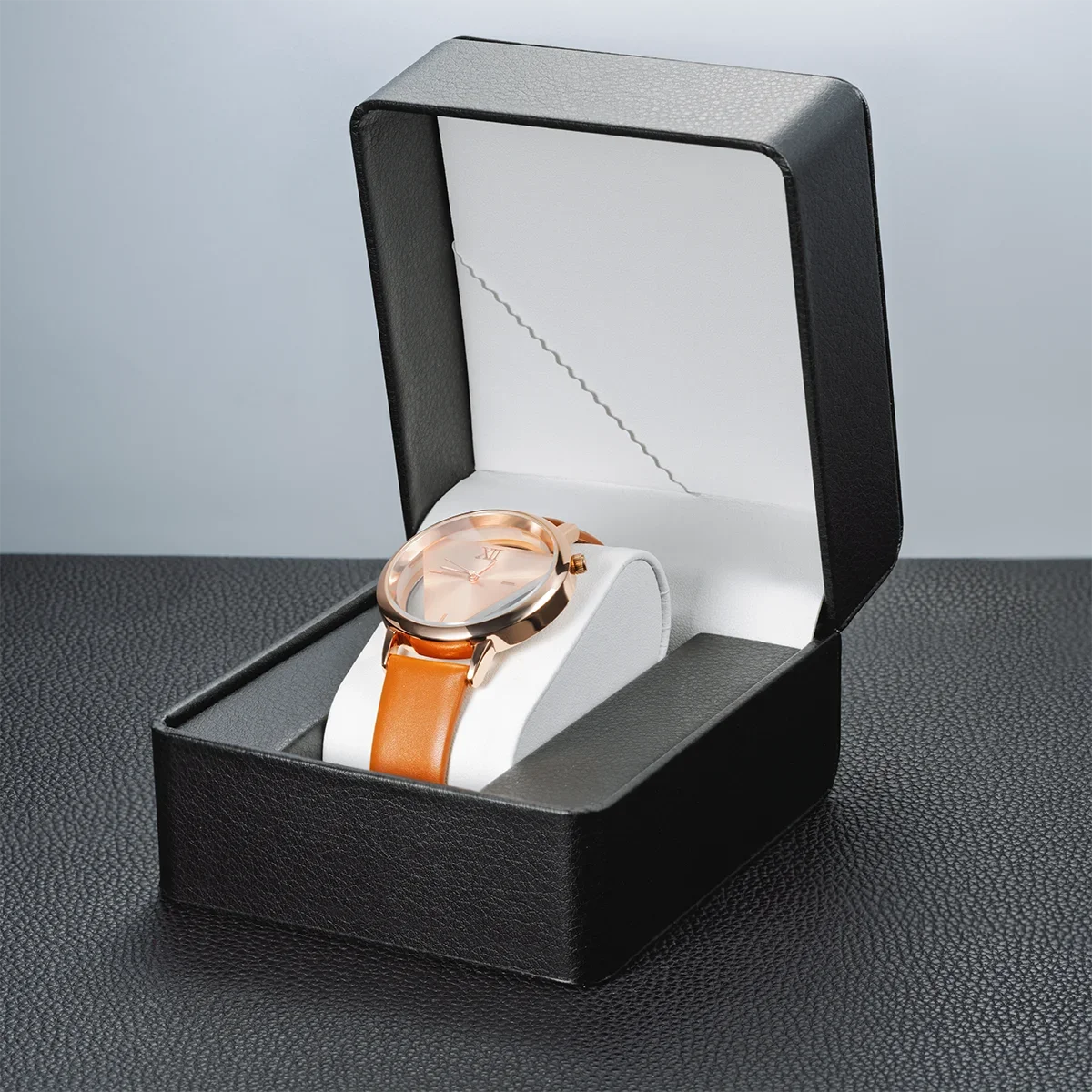 Black Single Watch Gift Box with Soft Pillow, PU Leather Wristwatch Case Organizer for Men, Clamshell Design Watch Holder, Elegant Protective Storage Box for Travel, Home, and Gift Presentation - 图片 6