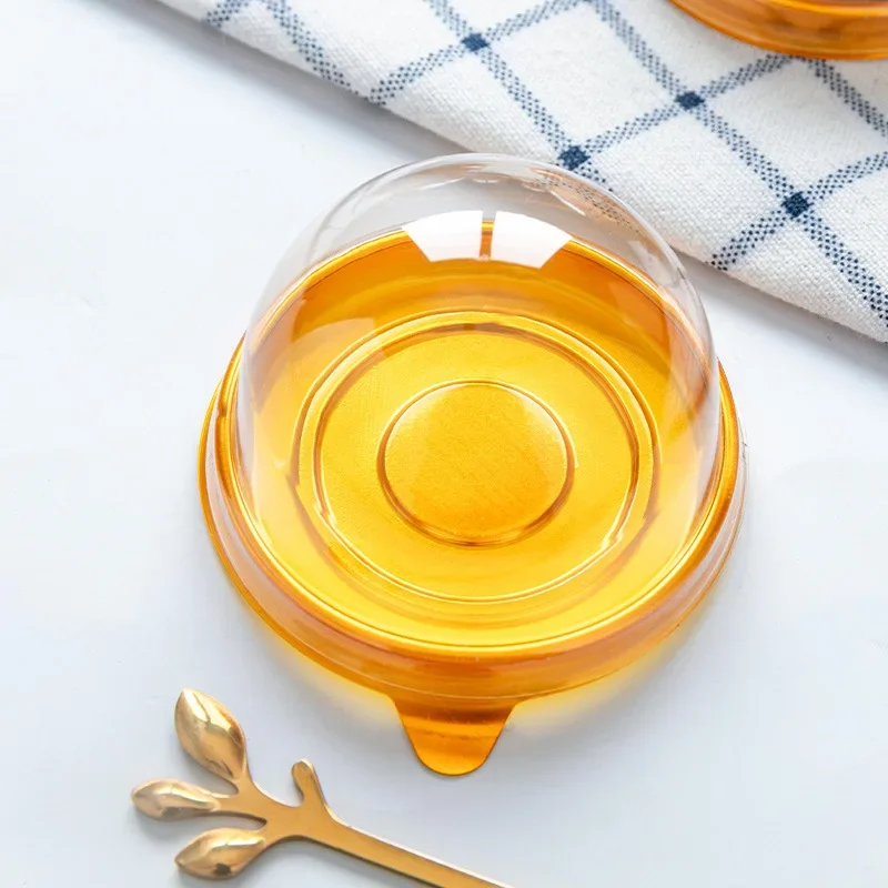 50pcs Mini Muffin Cake Box Container Trays Transparent Mooncake Dome Pastry Baking Packaging Box for Wedding Party Dessert Supplies Gift Favor Party Accessories