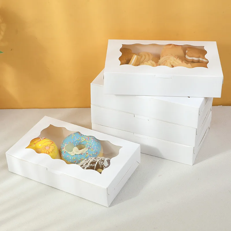 10/20Pcs Cake Dessert Boxes with Clear Window, Paper Bakery Packaging Boxes for Cupcakes Muffins Cookies Candy Pastry, Wedding Birthday Baby Shower Christmas Party Favor Gift Boxes 4