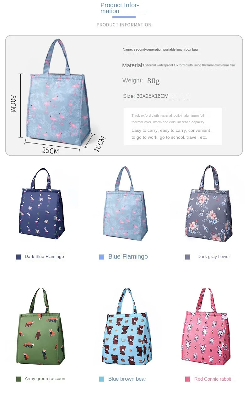 Insulated Thermal Cooler Bag Portable Lunch Storage Tote, Large Capacity Picnic and Camping Food Drink Carrier, Outdoor Leakproof Lunch Box Bag for Travel, Beach, Office, and Daily Use