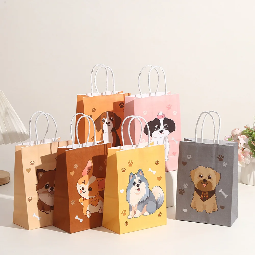 5/10/30pcs Pet Puppy Party Gift Bag Cute Dog Candy Paper Bags with Handle for Baby Shower Kids Birthday Party Supplies Gift Wrapping Bolsa Regalo Hund Geschenktüte Sac Cadeau كيس هدية 犬ギフトバッグ 강아지선물포장 - 图片 6