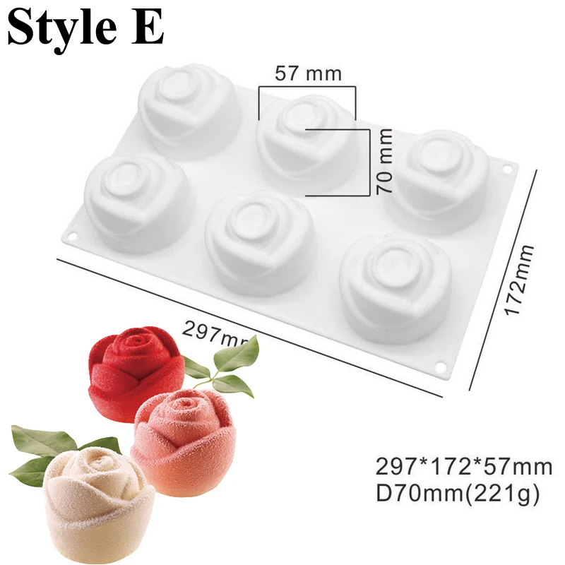 Valentine’s Day Rose Silicone Cake Mold – Non-Stick Mousse Pastry Mold for Baking, Easy Release Fondant Chocolate Candy Mould, Romantic Dessert Decorating Tools for Wedding, Party, Anniversary, Gift