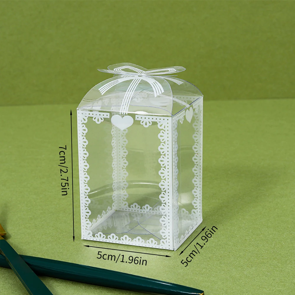 10Pcs Transparent PVC Candy Favor Gift Packaging Boxes, Clear Plastic Wedding Party Birthday Christmas Gift Wrapping Box for Cookies Chocolate Macarons Dessert Packaging Supplies - 图片 8