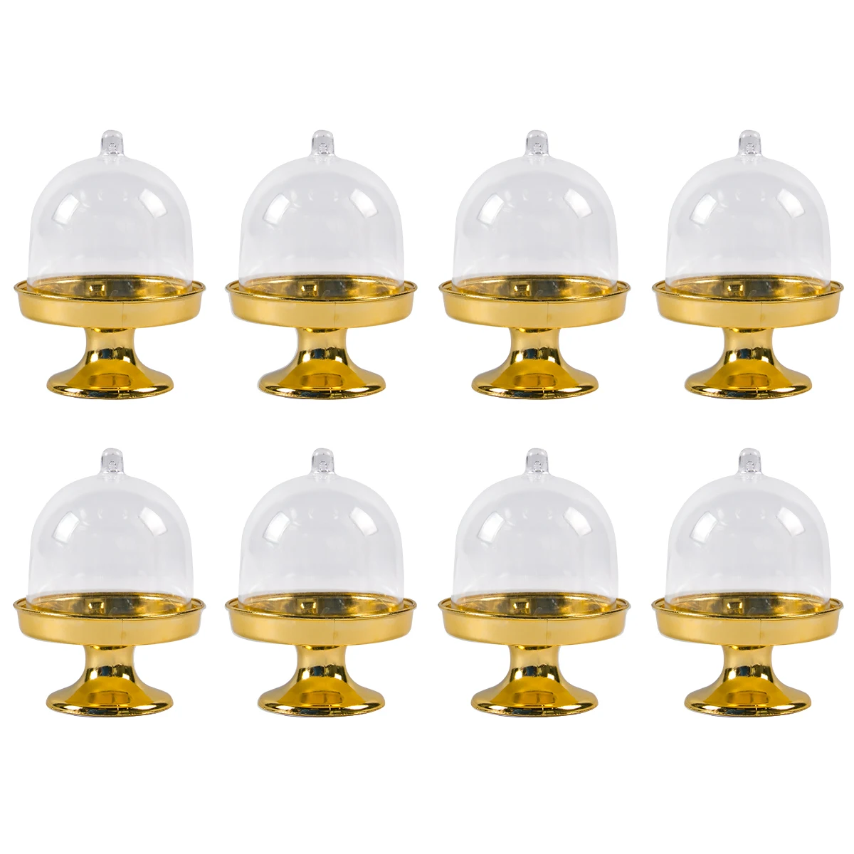 10PCS Transparent Mini Cake and Candy Stands, Cupcake Display Trays with Clear Plastic Boxes, Wedding and Birthday Dessert Packaging, Macarons, Pastries, Desktop Dessert Display, Party and Celebration Supplies 5