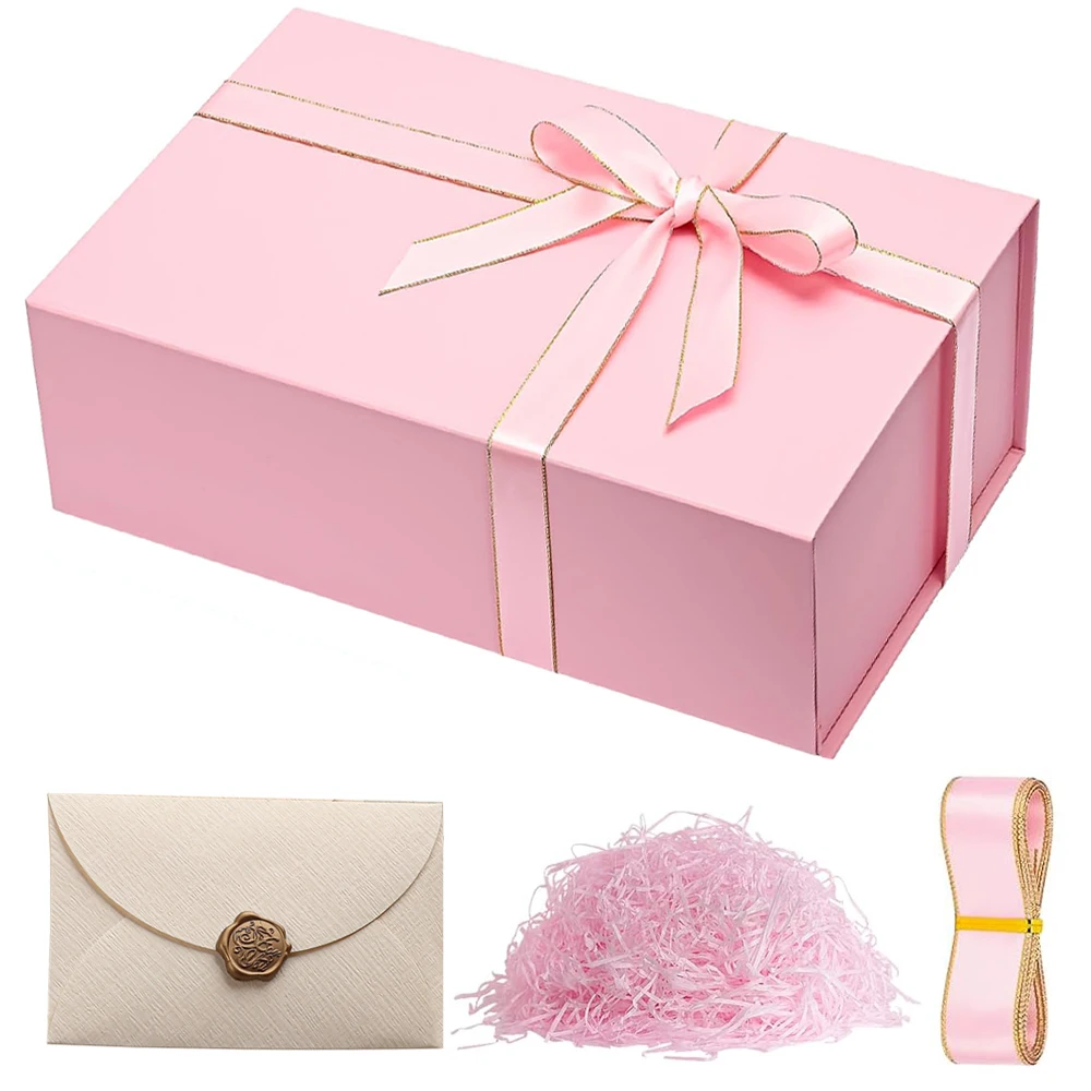 1pc Black Gift Box with Magnetic Lid for Present, Rectangular Collapsible Packaging Box with Closure, Ideal for Groomsman Proposal, Wedding, Birthday, Anniversary Gift, Elegant Gift Wrapping - 图片 8