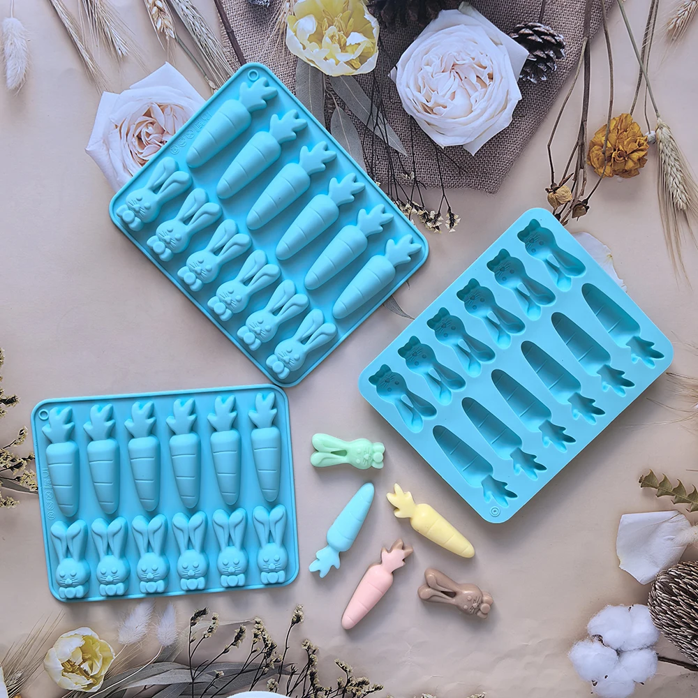 1pc Creative 12-Hole Radish and Rabbit Shaped Silicone Mold for 3D Chocolate, Pudding, Cookies, Candy, and DIY Non-Stick Baking, Flexible Food-Grade Mold for Home Baking, Party Treats, Dessert Decoration 1pc Creative 12-Hole Radish and Rabbit Shaped Silicone Mold for 3D Chocolate, Pudding, Cookies, Candy, and DIY Non-Stick Baking, Flexible Food-Grade Mold for Home Baking, Party Treats, Dessert Decoration