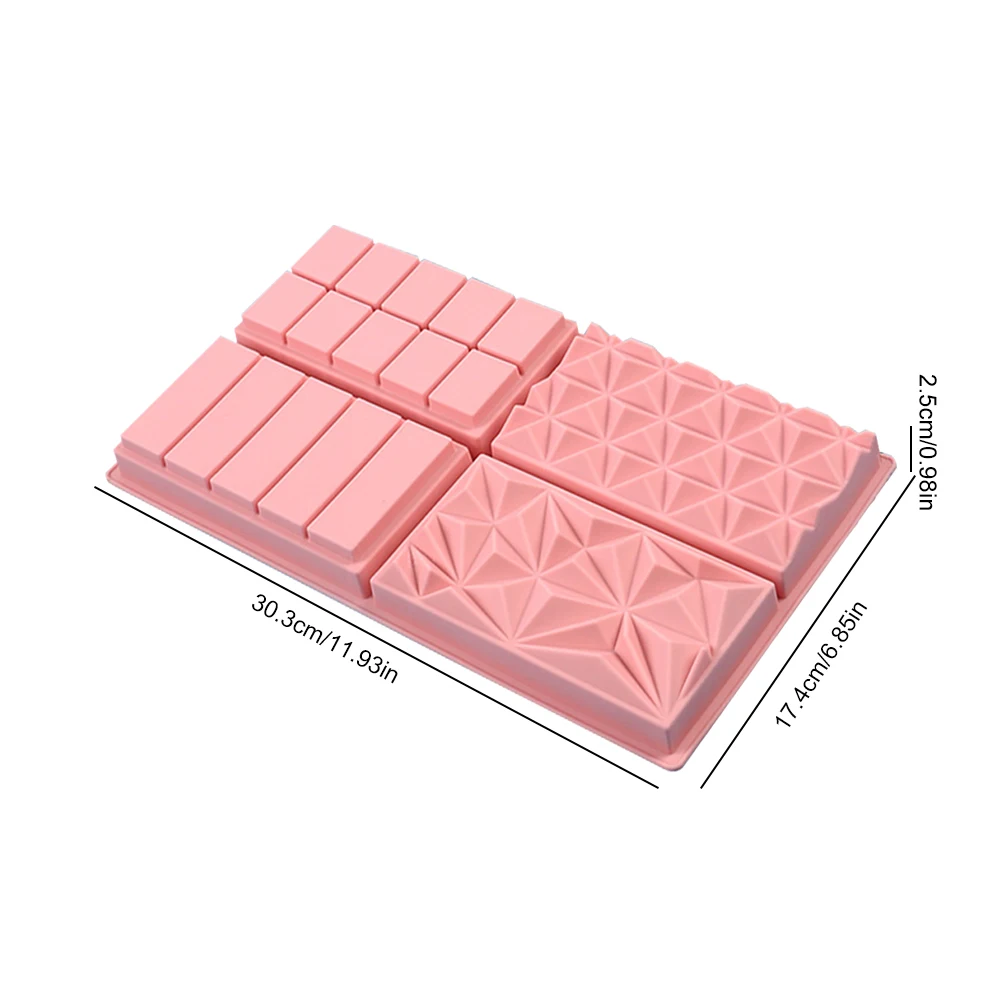 Silicone Dubai Chocolate Bar Mold for DIY Rectangular Chocolate Bars, Non-Stick Chocolate Baking Mold, Flexible Household Baking Tool for Home Chocolate Making, Party Treats, and Creative Desserts