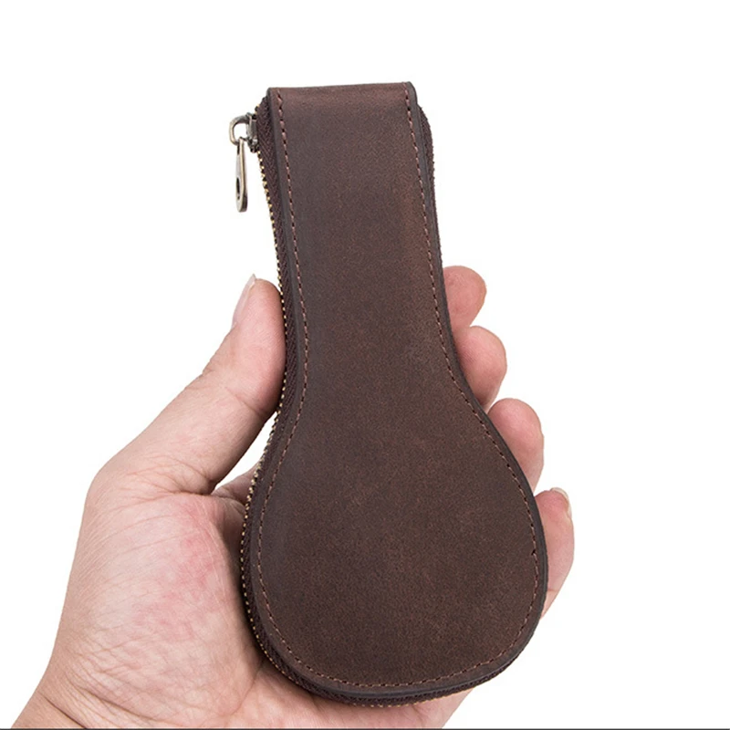 Travel Watch Organizer | Soft Cow Leather Watch Box 1-Slot Luxury Zipper Pouch, Portable Travel Watch Organizer Bag, Genuine Leather Protective Case for Men and Women, Elegant Compact Watch Packaging Bag for Storage and Gift - 图片 5