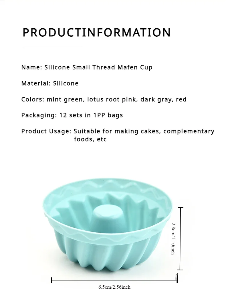 12PCS Silicone Muffin Cup Cake Mold for Making Cupcakes, Puddings, Jellies, and DIY Desserts, Non-Stick Flexible Baking Tool for Home Baking, Parties, Creative Cakes, and Sweet Treats