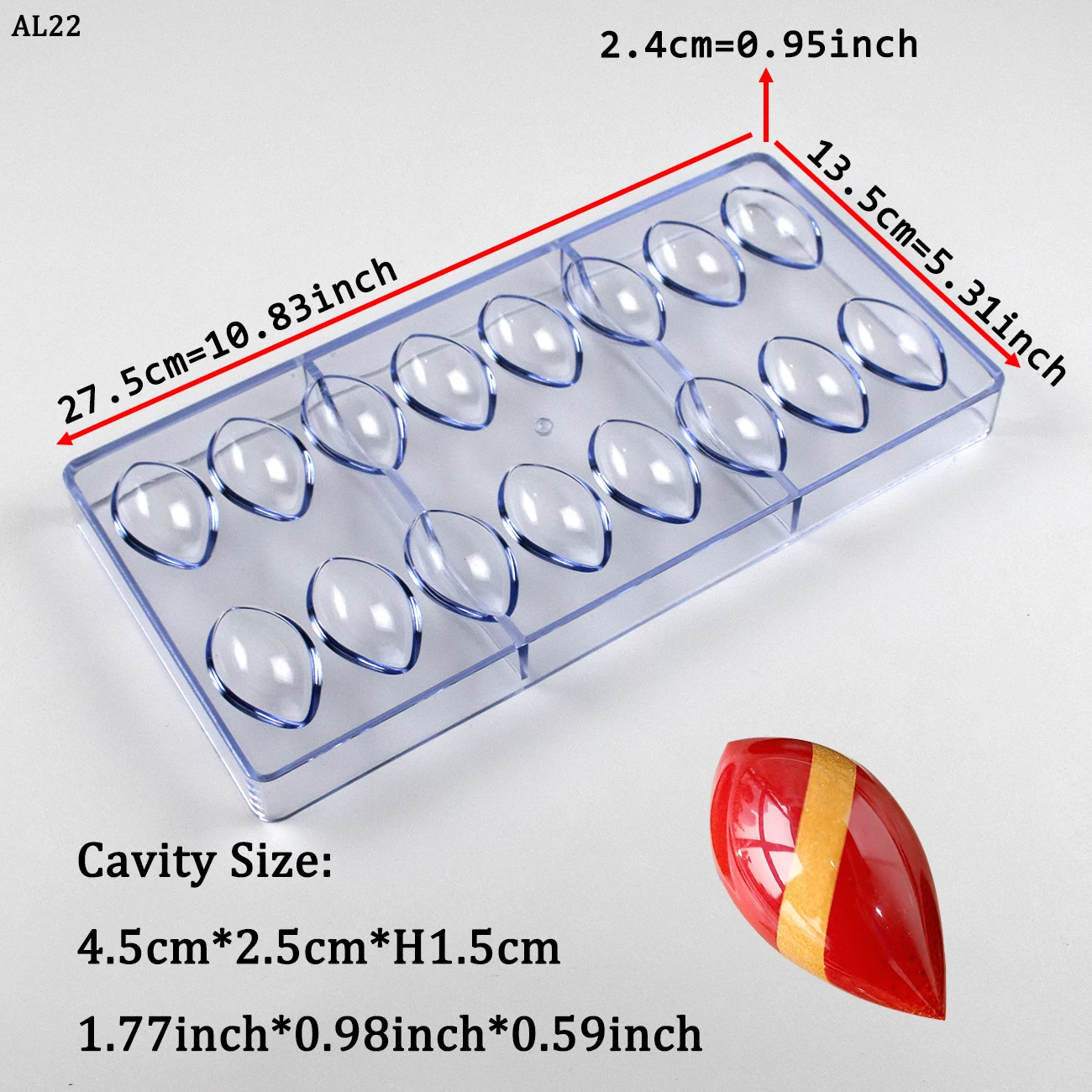 1Pcs Polycarbonate Chocolate Mold with Cylindrical, Strip, and Sphere Shapes for Candy, Confectionery, Pastry, and Baking, Durable Transparent Chocolate Mold Tray for Home Baking, DIY Desserts, and Creative Treats - 图片 14