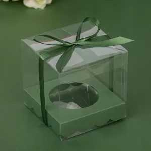 12Pcs Gold and Silver Clear Plastic Cupcake Packaging Boxes, Cake Favor Containers, Transparent Wedding Party Cupcake Boxes, Gift Boxes for Birthday, Party, Event, and Bakery Supplies