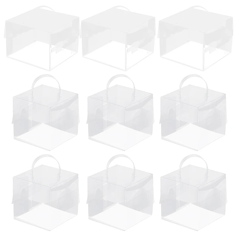 Transparent Cake Box Plastic Dessert and Cupcake Packaging Box with Handle, Portable Gift Wrapping Box for Weddings, Birthdays, Parties, Baby Showers, Holiday Desserts, Pastries, Bakery Display and Gift Presentation 15