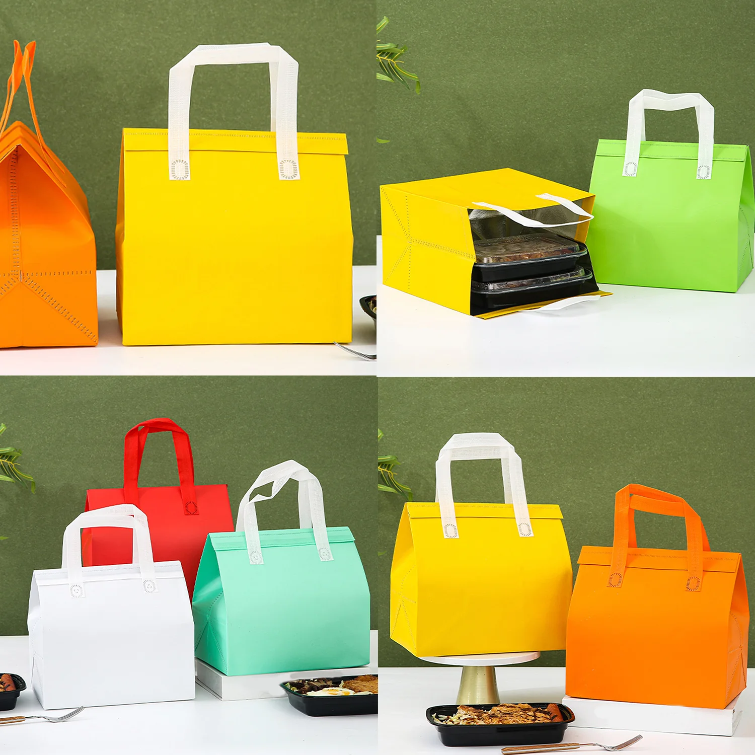 Portable Foldable Cooler Bag, Waterproof Aluminum Foil Thermal Box, Multifunctional Cake Insulation Delivery Bag, Reusable Food Carrier for Cakes, Pastries, Lunch, and Travel 6