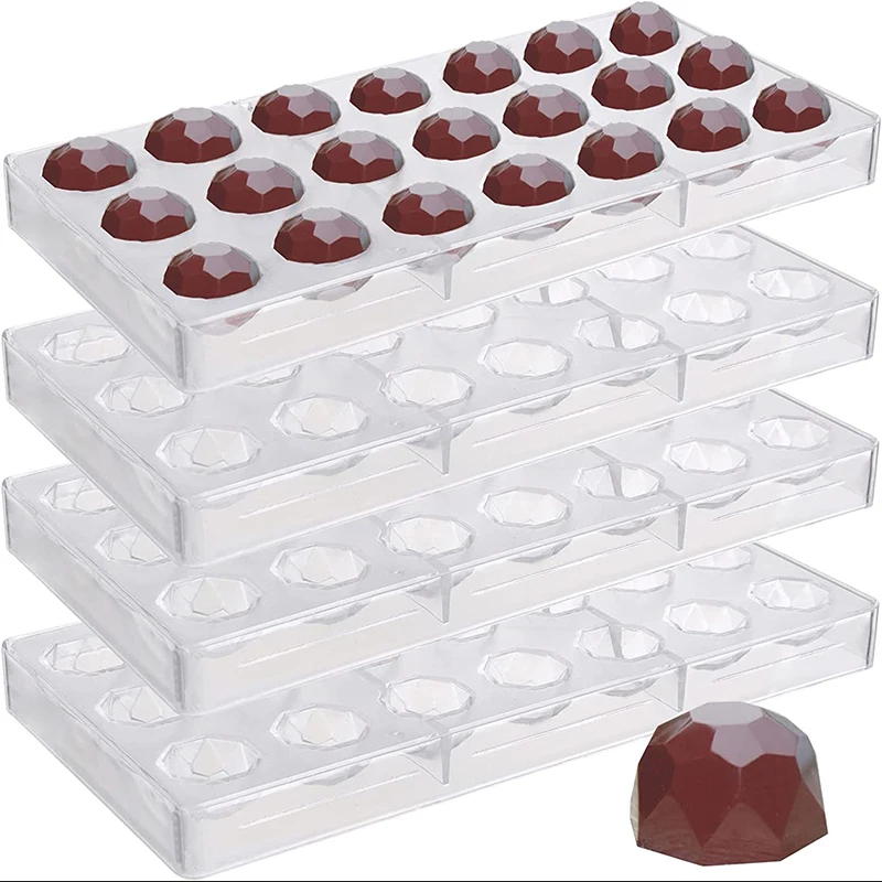 Chocolate Mold 3D Polycarbonate Transparent Plastic Kitchen Baking Tools for DIY Pastry, Candy, and Desserts, Multiple Styles Polycarbonate Chocolate Molds for Home Baking, Party Treats, and Creative Pastry Making